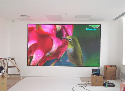 天津寶駿涂料廠展廳室內P3高清LED顯示屏